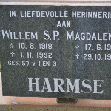HARMSE Willem S.P. 1918-1992 &amp; Magdalena C. 1939-1996