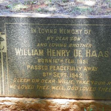 HAAS William Henry, de 1921-1942