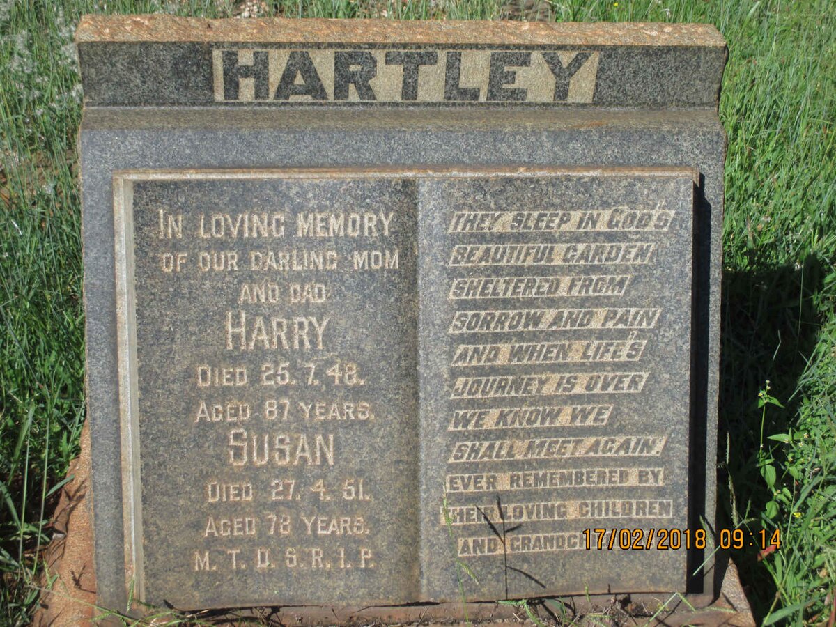 HARTLEY Harry -1948 &amp; Susan -1951