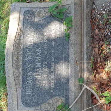 HAMMAN Johannes Nicolaas 1876-1959