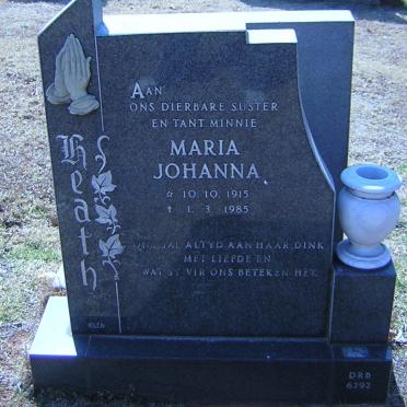HEATH Maria Johanna 1915-1985