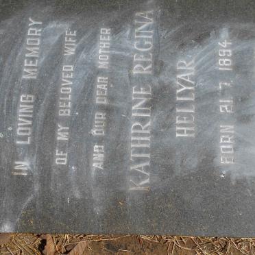 HELLYAR Kathrine Regina 1894-1956