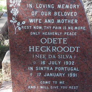HECKROODT Odete nee DA SILVA 1932-1991
