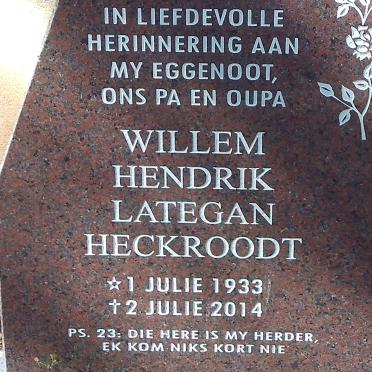 HECKROODT Willem Hendrik Lategan 1933-2014
