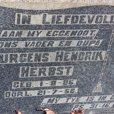 HERBST Jurgens Hendrik 1886-1956