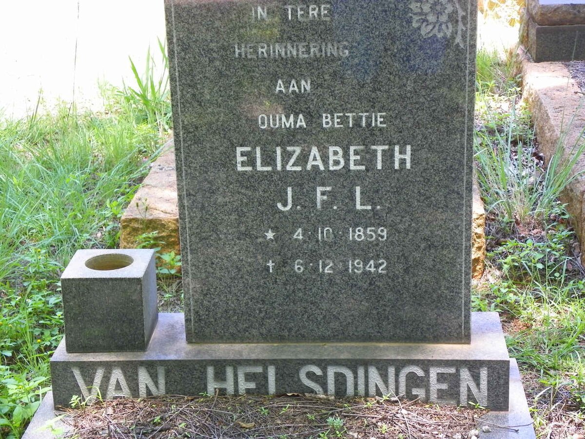 HELSDINGEN Elizabeth J.F.L., van 1859-1942