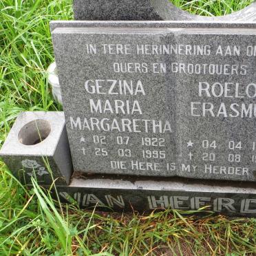 HEERDEN Roelof Erasmus, van 1926-1996 &amp; Gezina Maria Margaretha 1922-1995