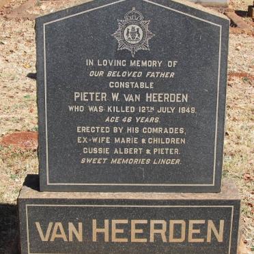 HEERDEN Pieter W., van -1949
