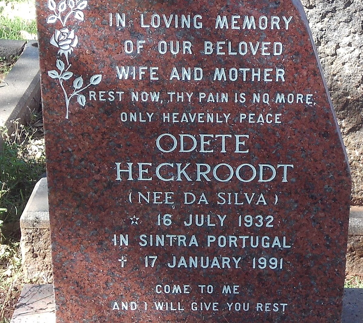 HECKROODT Odete nee DA SILVA 1932-1991