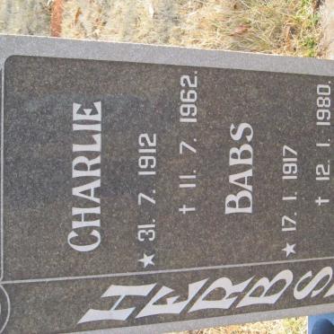 HERBST Charlie 1912-1962 &amp; Babs 1917-1980