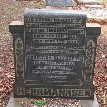 HERRMANNSEN Frank 1899-1943 &amp; Christina Elizabeth 1907-1991