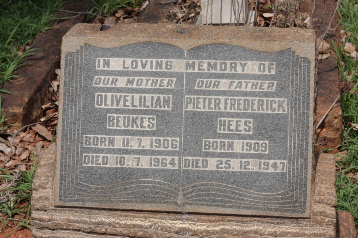 HEES Pieter Frederick 1909-1947 &amp; Olive Lilian BEUKES 1906-1964