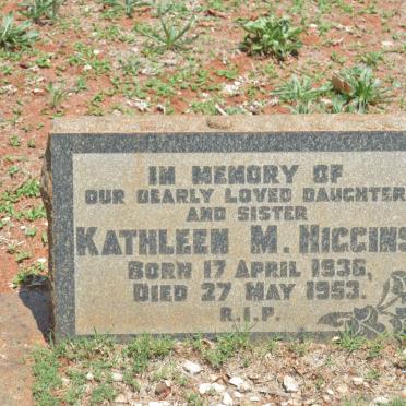 HIGGINS Kathleen M. 1936-1953