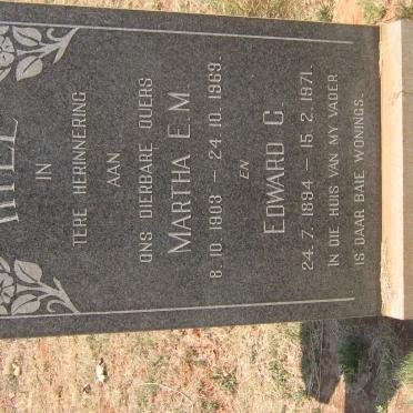 HILL Edward C. 1894-1971 &amp;  Martha E.M. 1903-1969