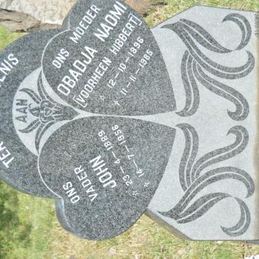 HIBBERT John 1889-1956 :: KRIEL Naomi voorheen HIBBERT 1896-1985