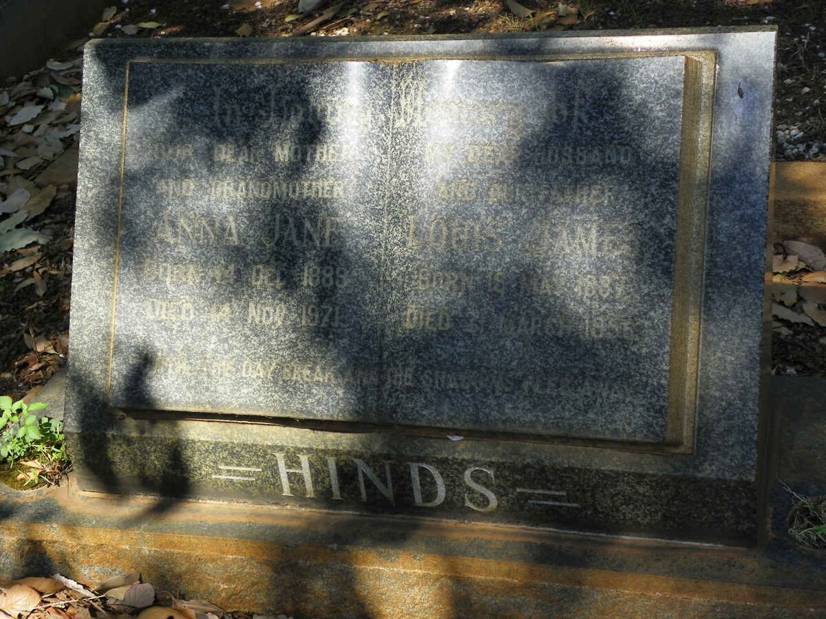 HINDS Louis James 1887-1956 &amp; Anna Jane 1889-1971