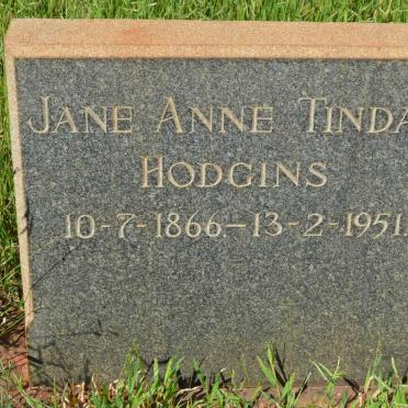 HODGINS Jane Anne Tindal 1866-1951
