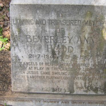 HOOD Harold Cecil 1907-1982 &amp; Esmaralda Kathrine 1913-2012 :: HOOD Beverley Ann 1949-1957