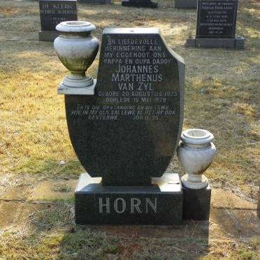 HORN Johannes Marthenus van Zyl 1923-1979