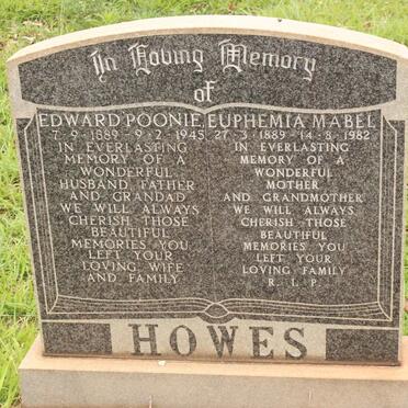 HOWES Edward Poonie 1889-1945 &amp; Euphemia Mabel 1889-1982