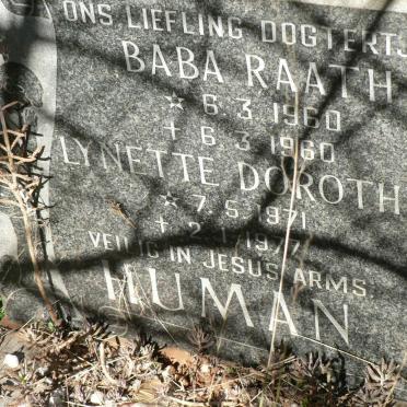 HUMAN Raath 1960-1960 :: HUMAN Lynette Dorothy 1971-1977