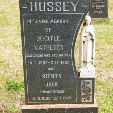 HUSSEY Stephen Jack 1889-1973 &amp; Myrtle Kathleen 1892-1969
