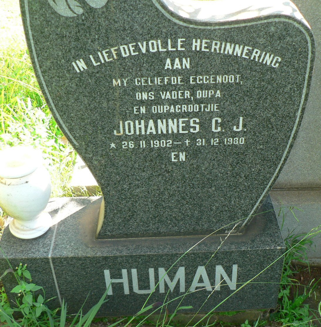 HUMAN Johannes C.J. 1902-1980