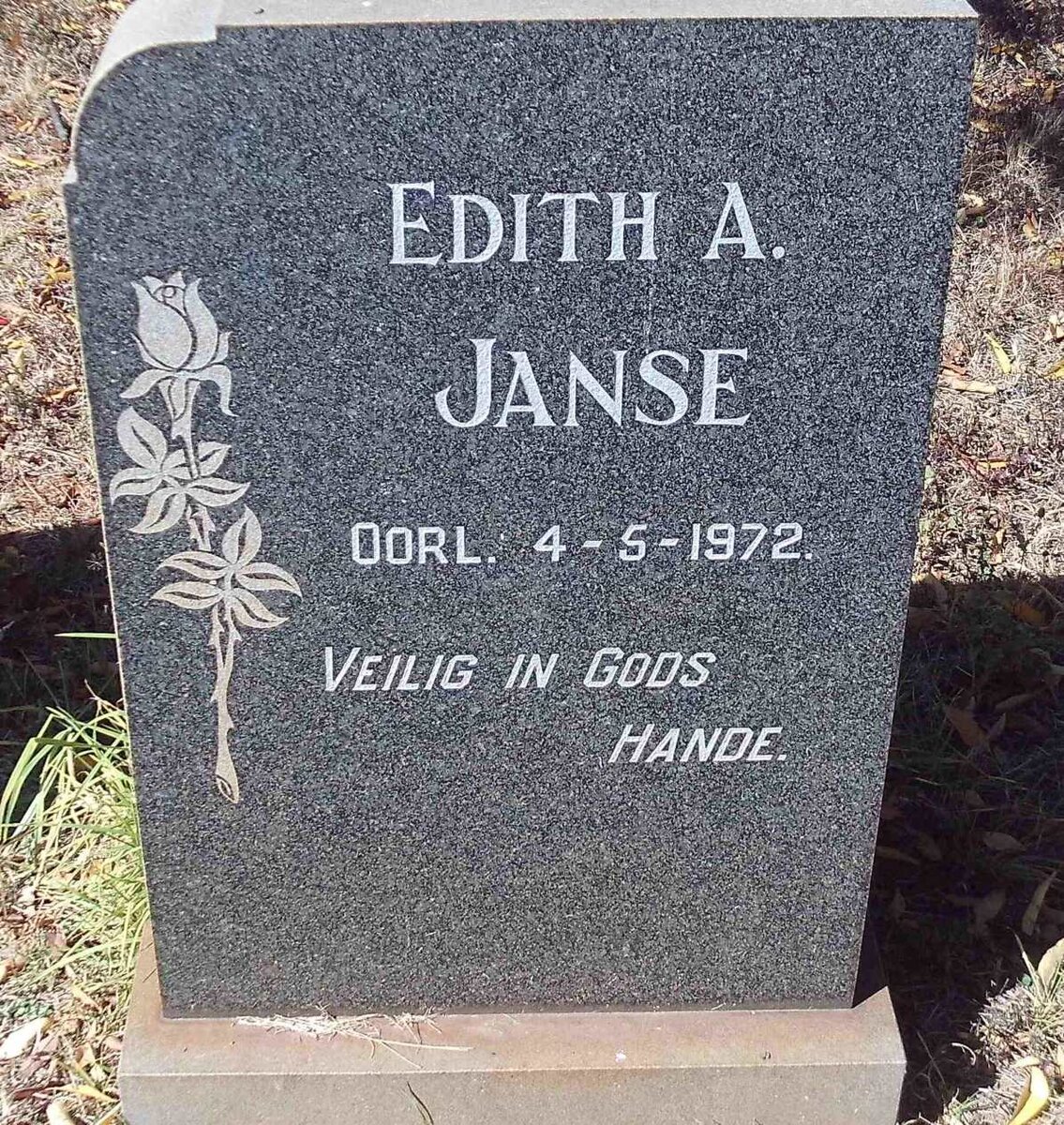 JANSE Edith A. -1972