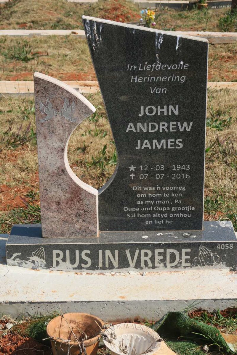 JAMES John Andrew 1943-2016