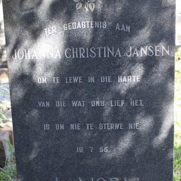 JANSEN Johanna Christina -1956