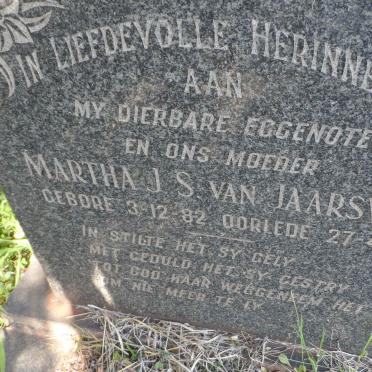 JAARSVELD Martha J.S., van 1882-1957