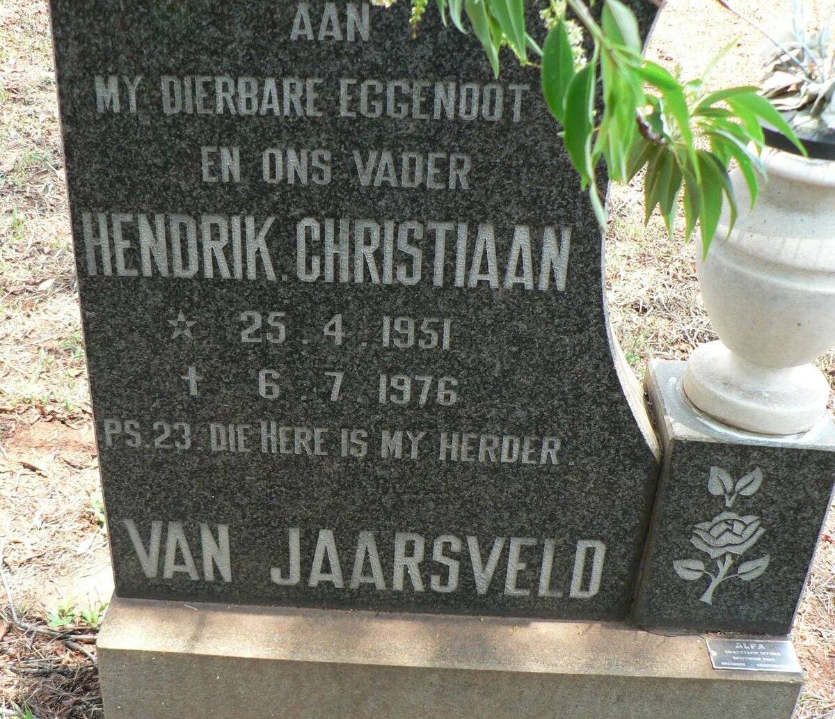 JAARSVELD Hendrik Christiaan, van 1951-1976