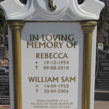 JACKSON William Sam 1958-2006 &amp; Rebecca 1954-2010