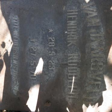 JAARSVELD Hendrik Rudolph, van 1923-1970