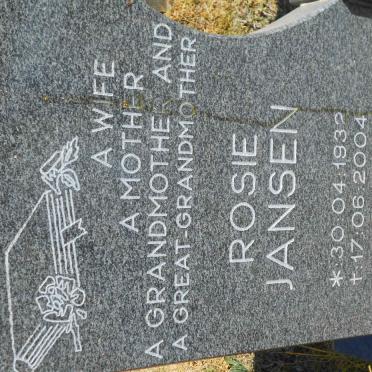 JANSEN Rosie 1932-2004