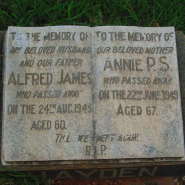 JAMES Alfred -1945 &amp; Annie P.S. -1949