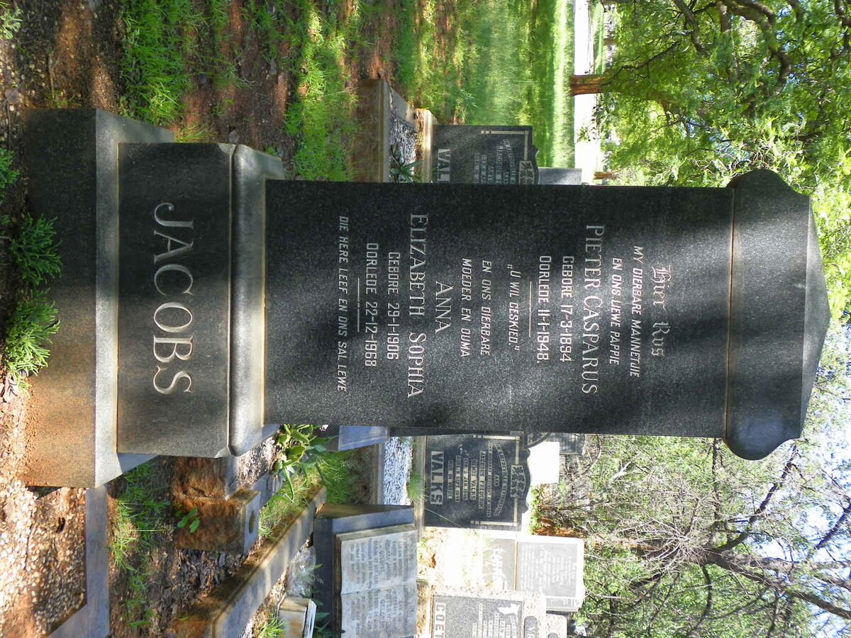 JACOBS Pieter Casparus 1894-1948 &amp; Anna Elizabeth Sophia 1906-1968