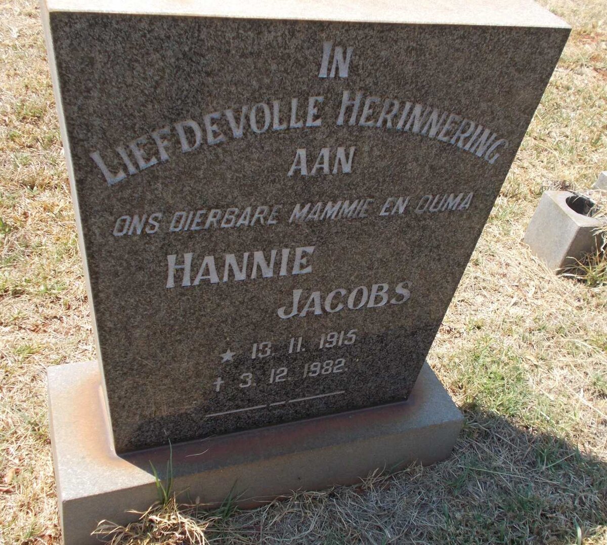 JACOBS Hannie 1915-1982