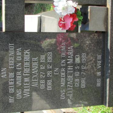 JACOBS Willem Frederick Alexander 1911-1969 &amp; Elizabeth Maria 1913-1989