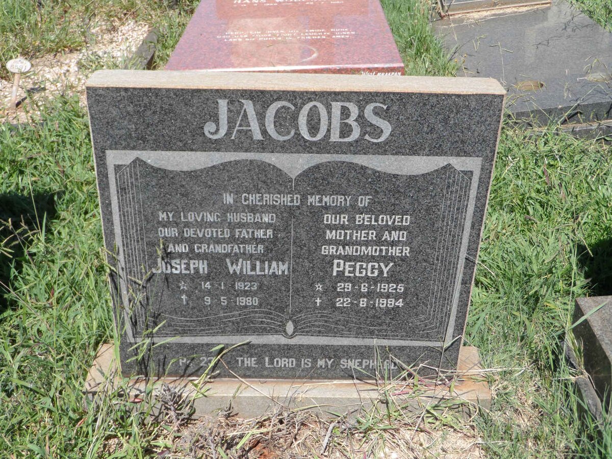 JACOBS Joseph William 1923-1980 &amp; Peggy 1925-1984