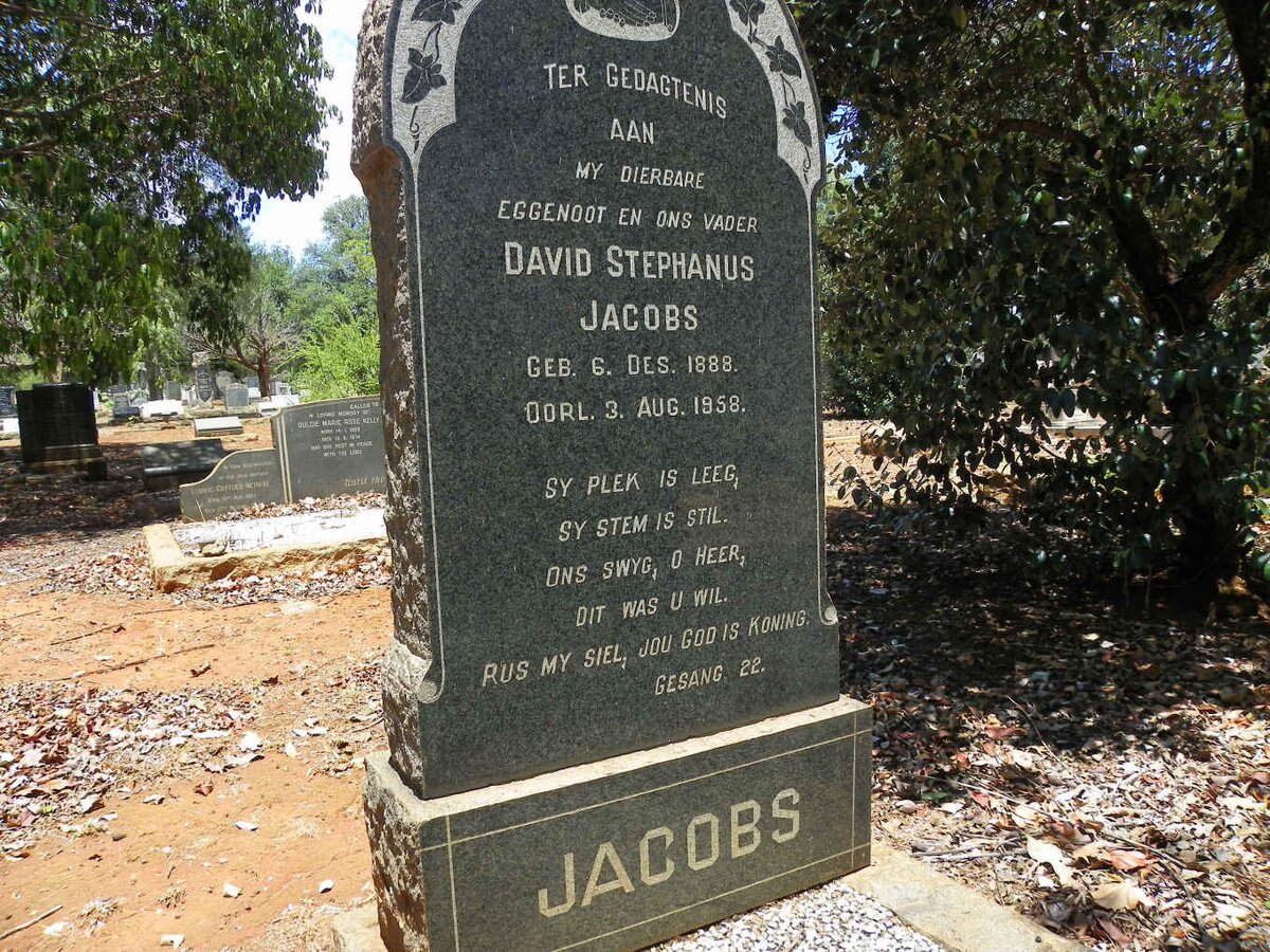 JACOBS David Stephanus 1888-1958