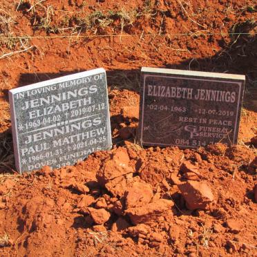JENNINGS Paul Matthew 1966-2021 &amp; Elizabeth 1963-2019