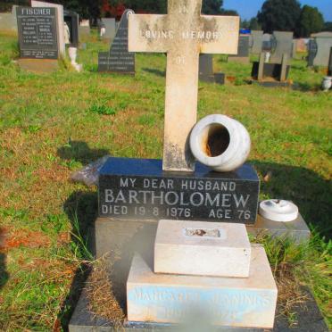 JENNINGS Bartholomew -1976 &amp; Margaret 1900-1978