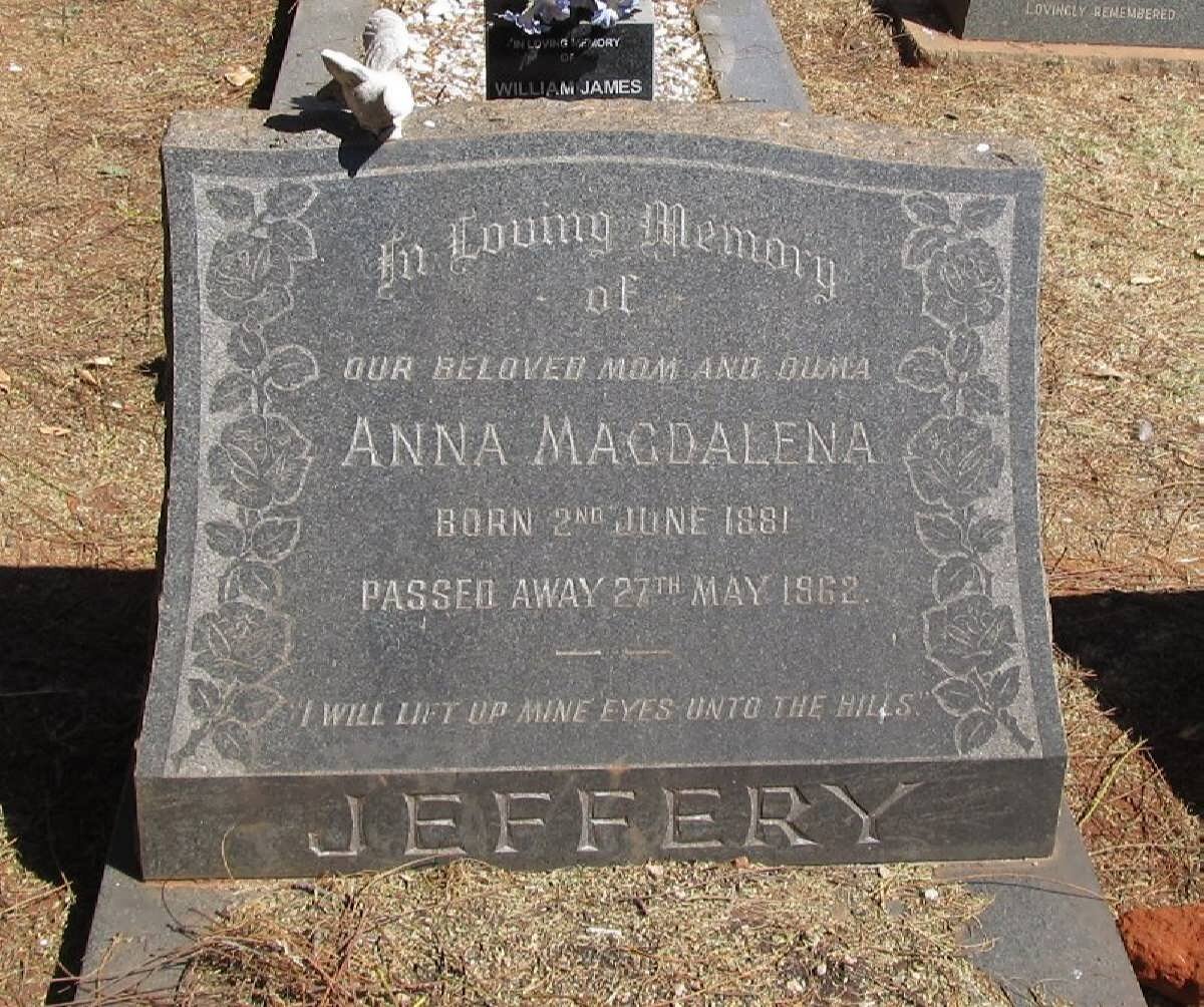 JEFFERY Anna Magdalena 1881-1962