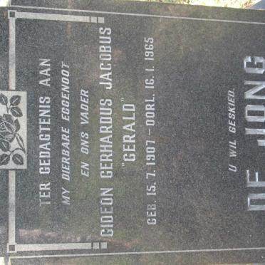 JONG Gideon Gerhardus Jacobus, de 1907-1965