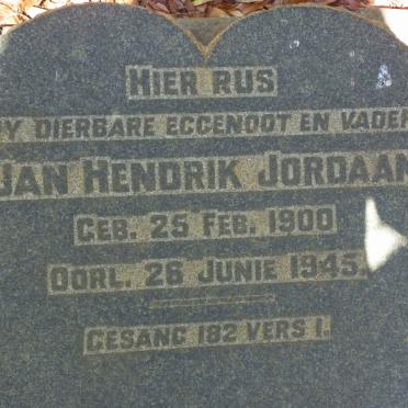 JORDAAN Jan Hendrik 1900-1945
