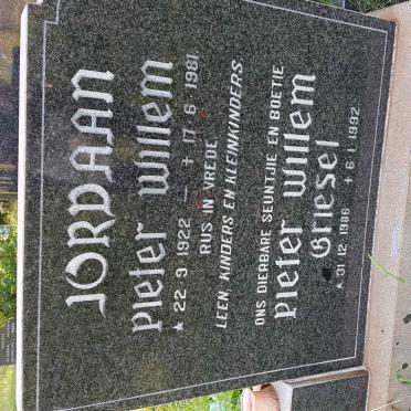 JORDAAN Pieter Willem 1922-1981 :: JORDAAN Pieter Willem Griesel 1986-1992