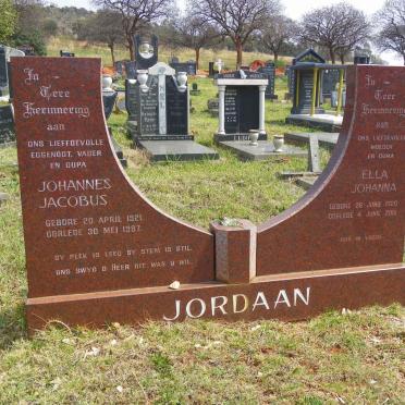 JORDAAN Johannes Jacobus 1921-1987 &amp; Ella Johanna 1920-2001
