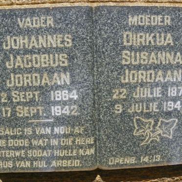 JORDAAN Johannes Jacobus 1864-1942 &amp; Dirkua Susanna 1871-1949