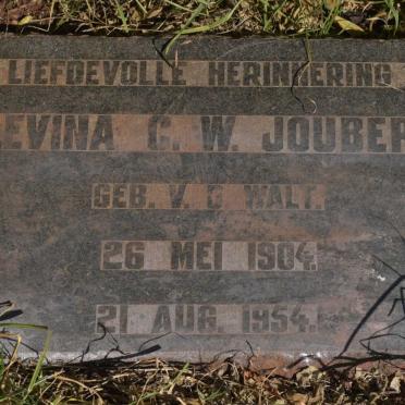 JOUBERT Levina C.W. nee V.D. WALT 1904-1954